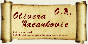Olivera Macanković vizit kartica